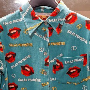 Salad Prankster Lip Kiss Rock N Roll Teal Shirt